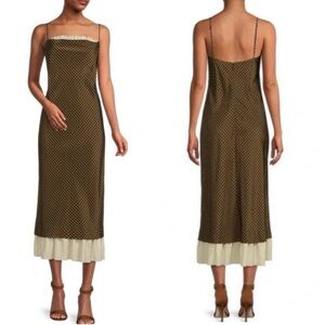 Antonio Melani x Courtney Grow Bond Ruffle Gingham Flutter Hem Midi Slip Dress